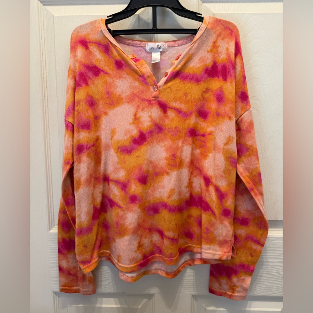 Just Be Colorful Buttoned Top